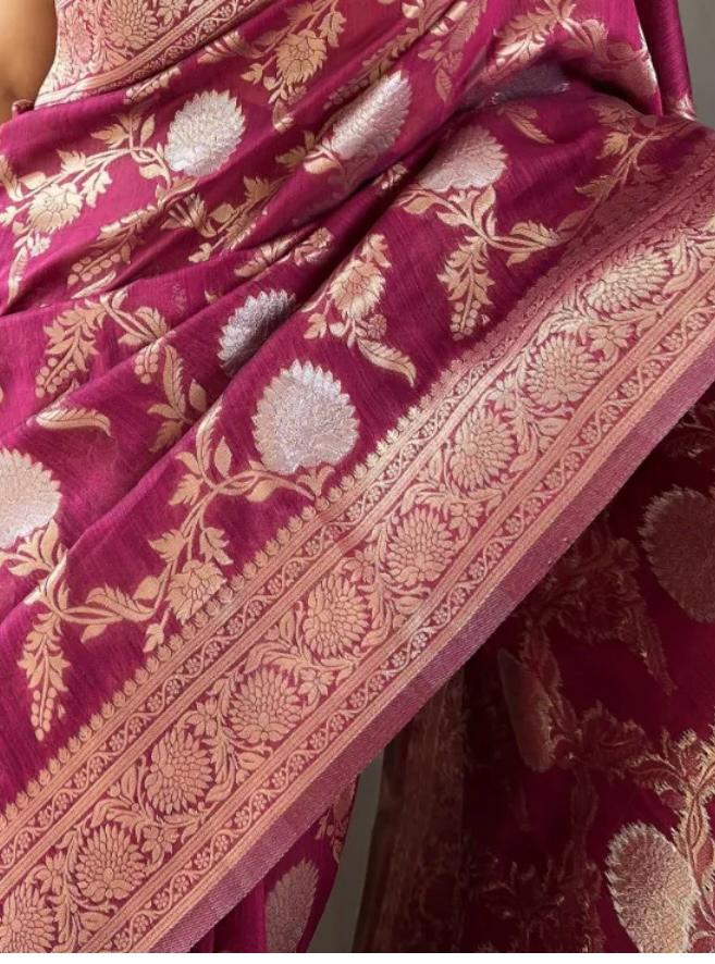 Pleasurable Wine Soft Silk Saree With Serendipity Blouse Piece