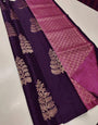 Adorable Purple Soft Silk Saree With Bewitching Blouse Piece