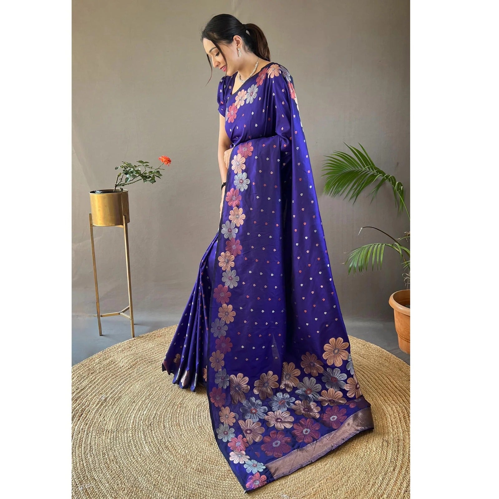 Captivating Royal Blue Soft Silk Saree With Dazzling Blouse Piece