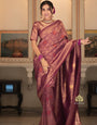 Ephemeral Wine Soft Silk Saree With Super extravagant Blouse Piece