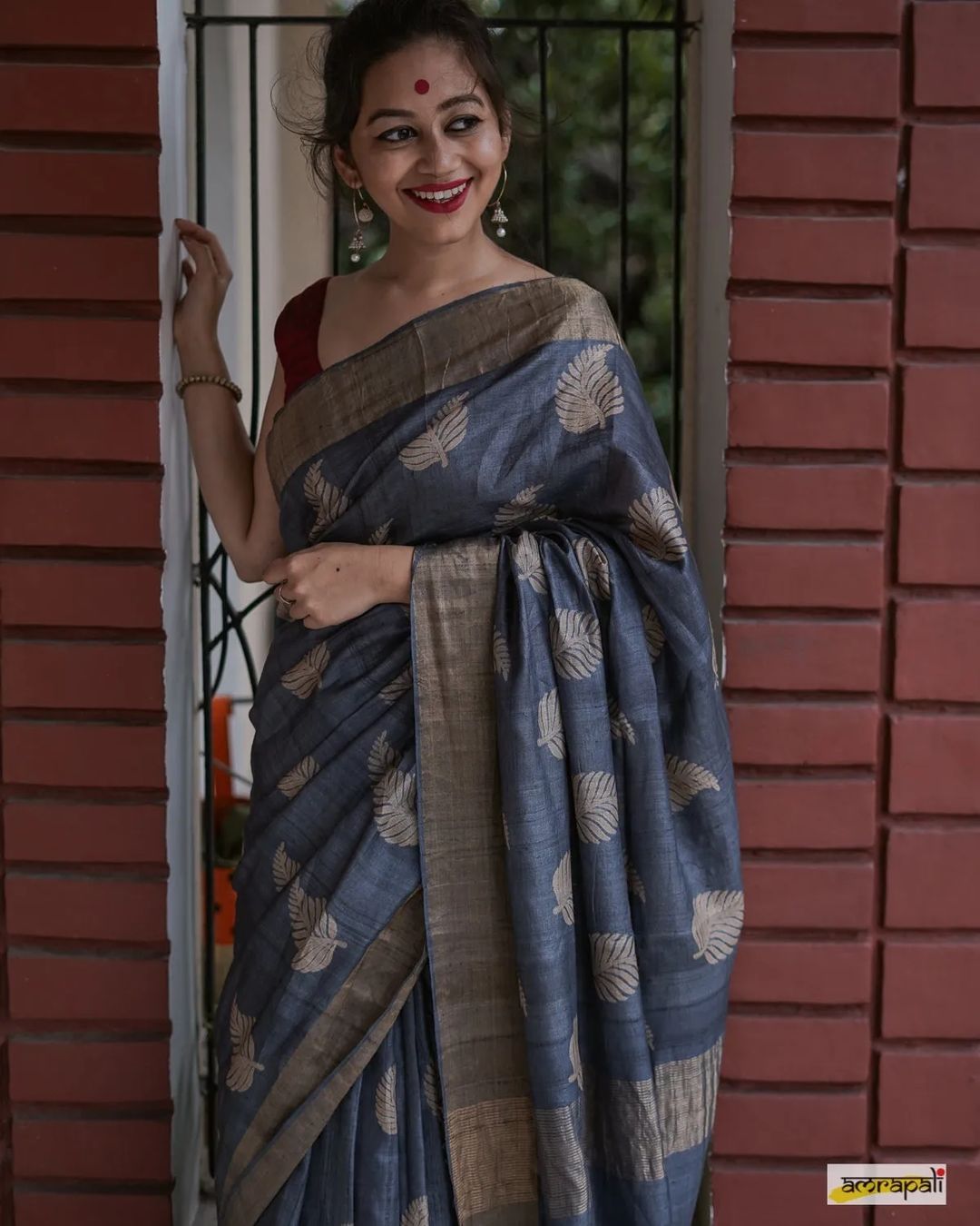 Girlish Grey Cotton Silk Saree With Ideal Blouse Piece