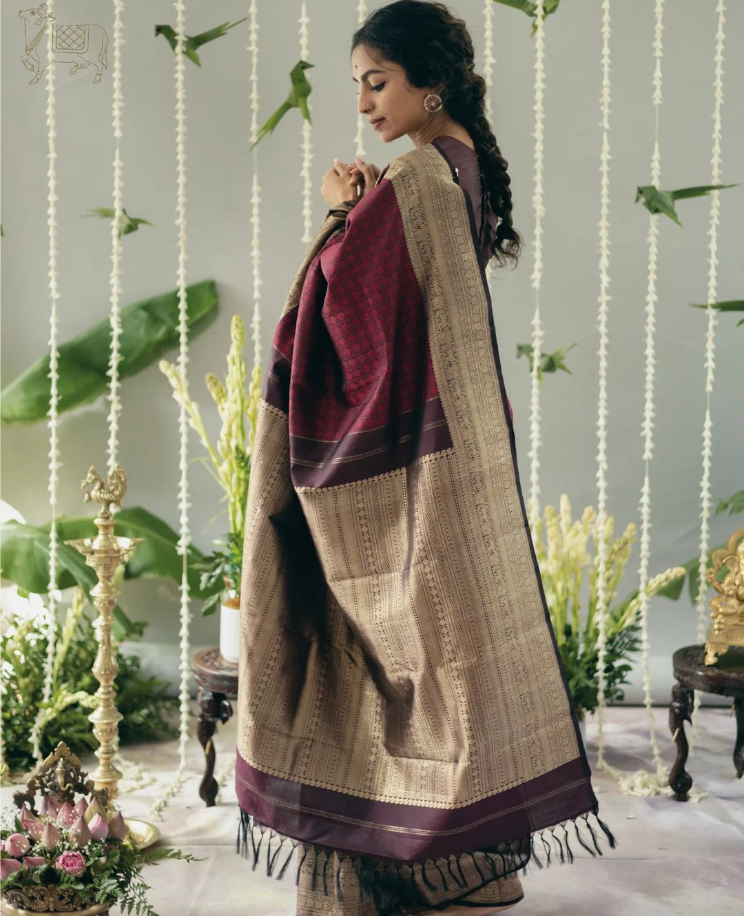 Lovely Wine Soft Silk Saree With Marvellous Blouse Piece