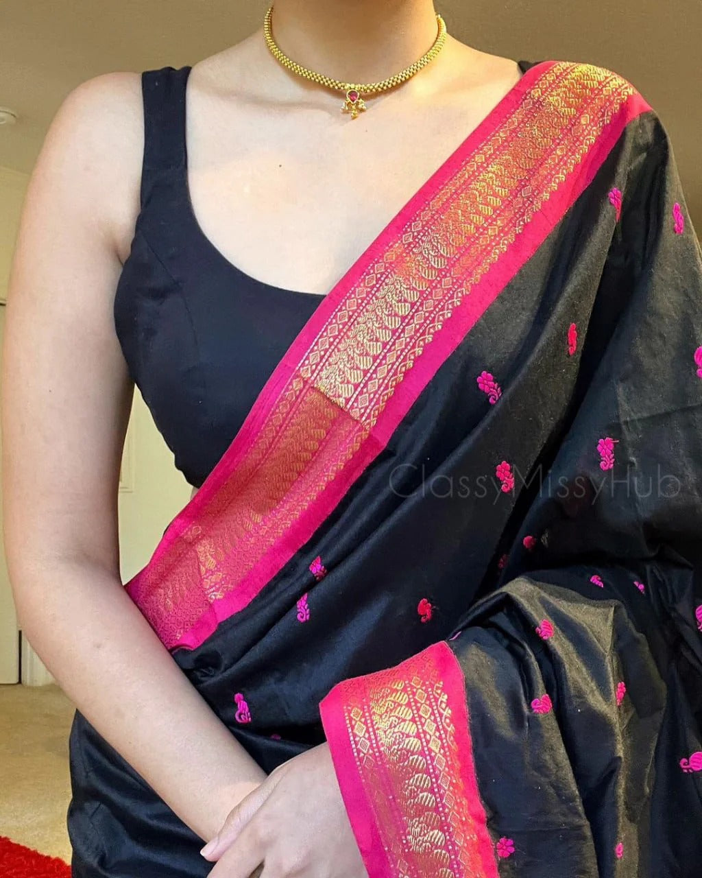 Magnific Black Soft Silk Saree With Panoply Blouse Piece