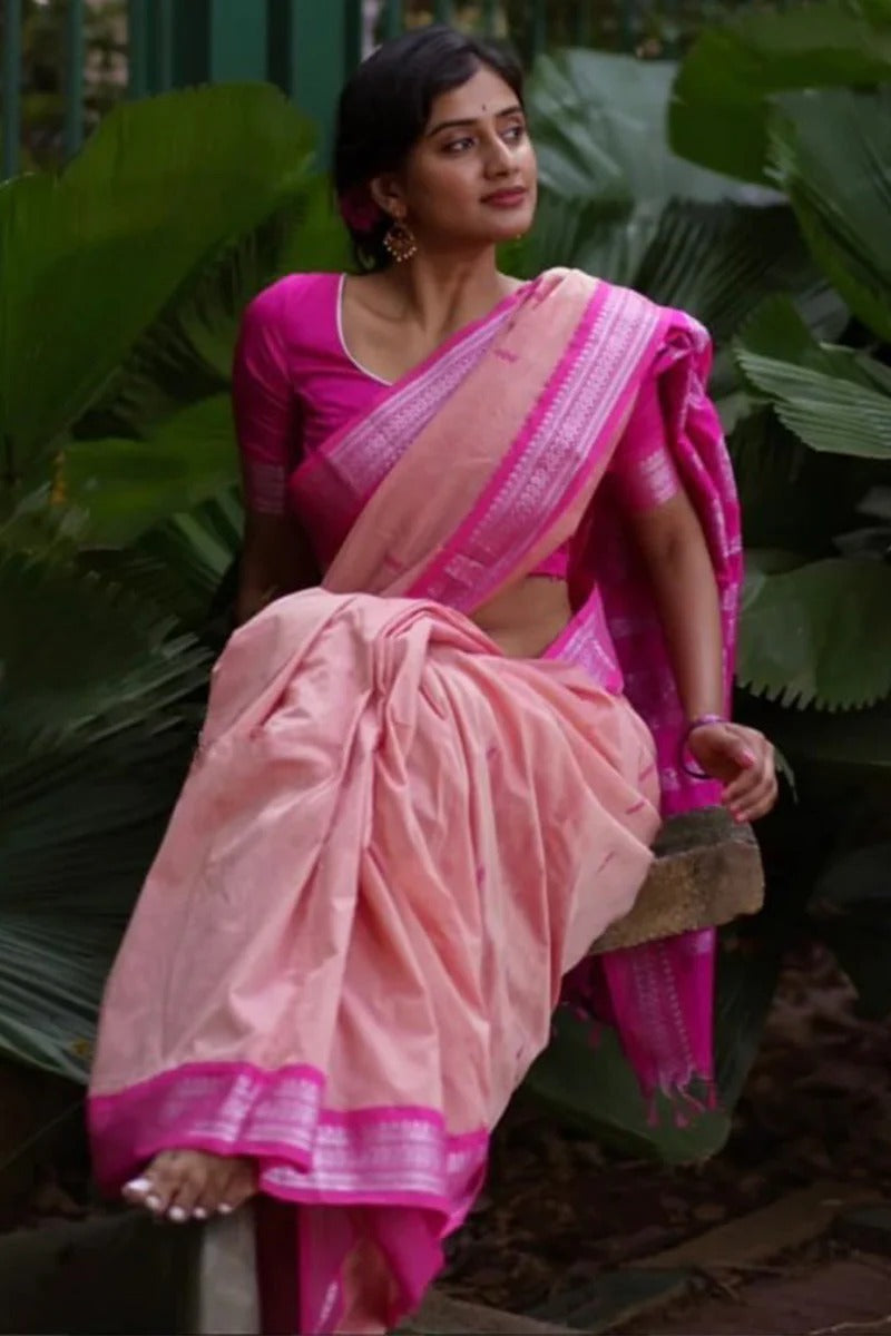 Beleaguer Pink Soft Silk Saree With Charming Blouse Piece