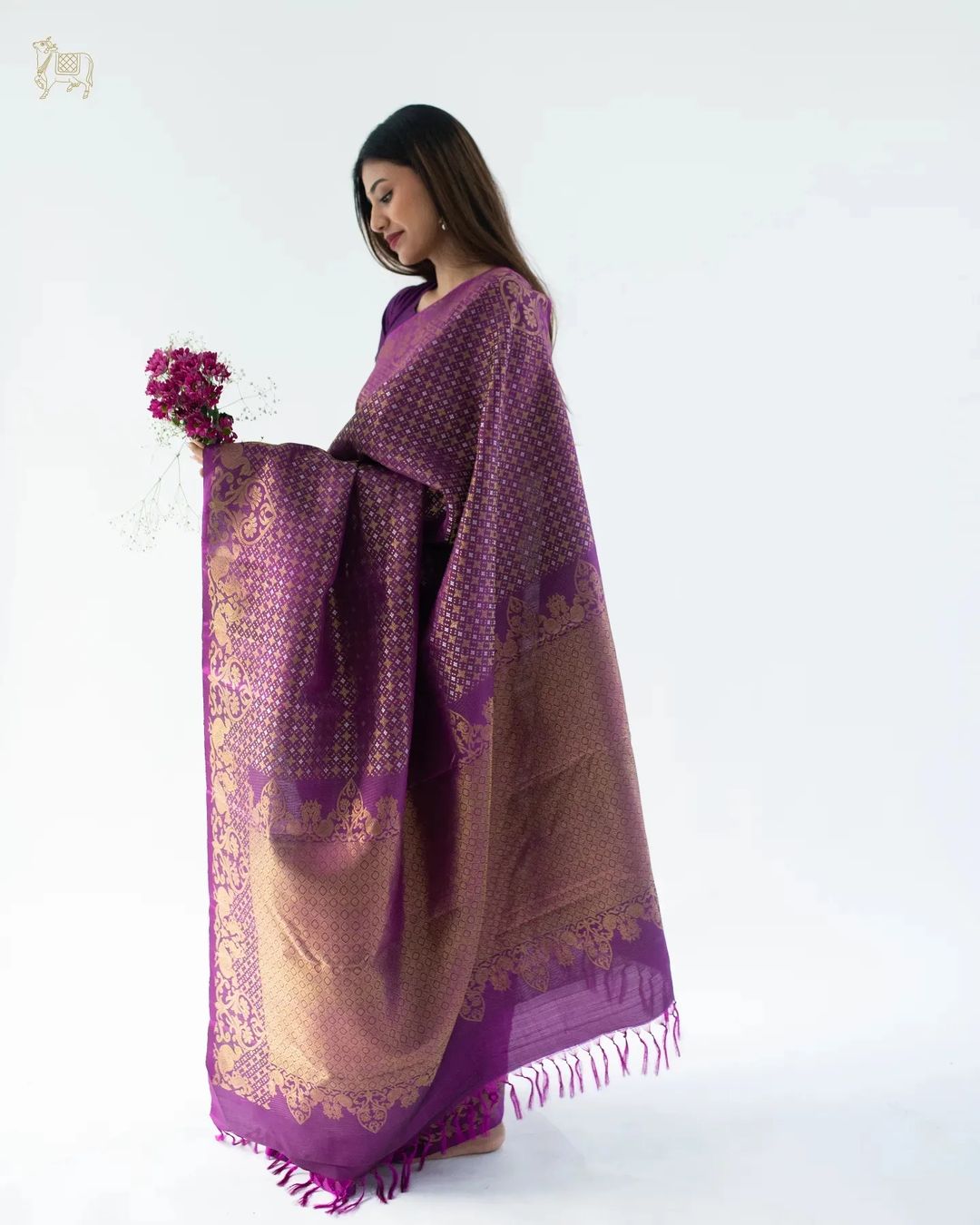 Imaginative Purple Soft Silk Saree With Lassitude Blouse Piece