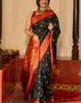 Radiant Black Soft Silk Saree With Scintilla Blouse Piece