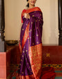 Magnetic Purple Soft Silk Saree With Palimpsest Blouse Piece