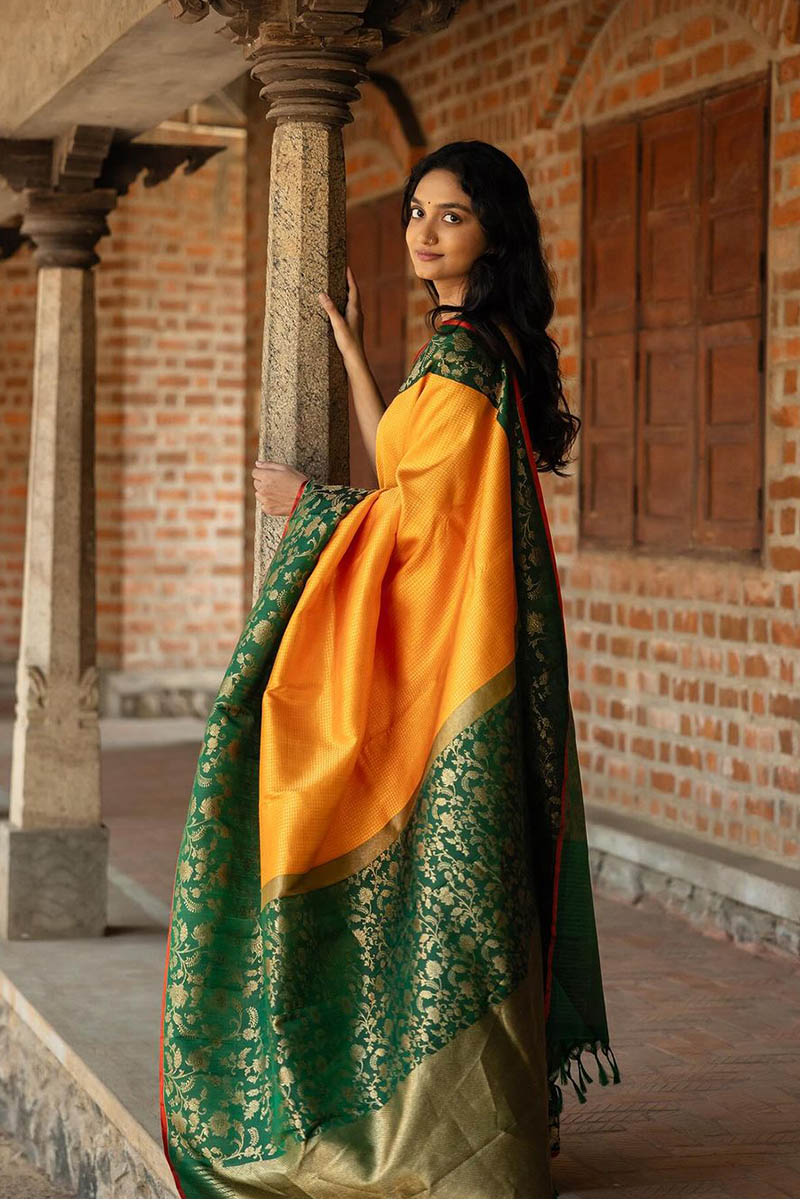 Ideal Yellow Soft Silk Saree With Lagniappe Blouse Piece