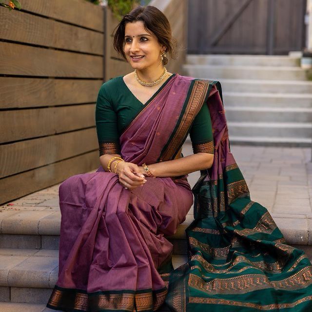 Fairytale Lavender Soft Silk Saree With Lagniappe Blouse Piece