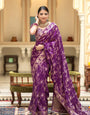 Majesty Purple Color Soft Banarasi Silk Saree With Petrichor Blouse Piece