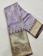 Chatoyant Lavender Color Soft Silk Saree With Delightful Blouse Piece