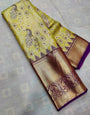 Efflorescence Mehndi Color Soft Silk Saree With Felicitous Blouse Piece