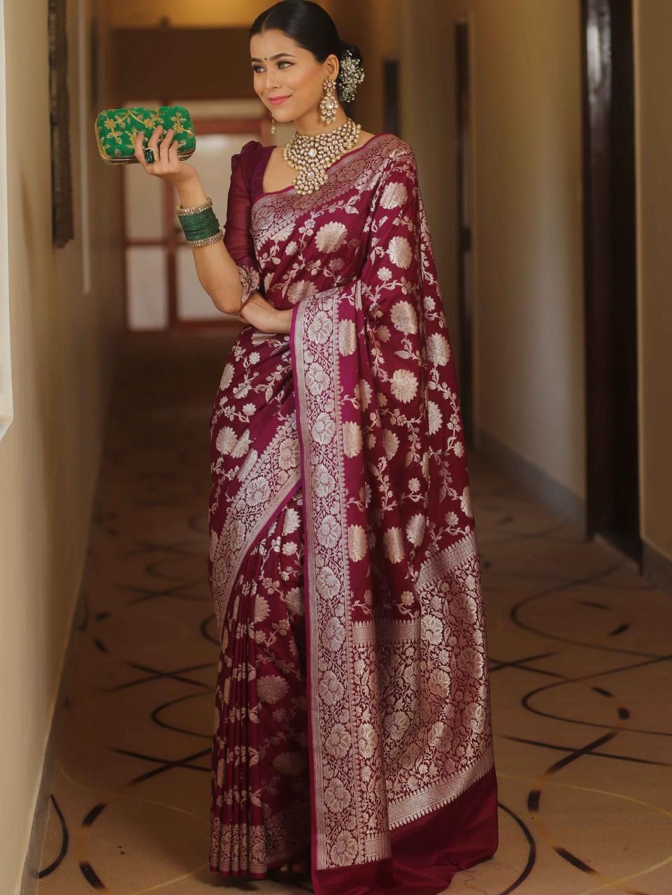 Girlish Wine Soft Silk Saree With Lagniappe Blouse Piece