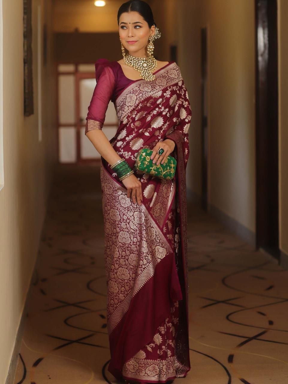 Girlish Wine Soft Silk Saree With Lagniappe Blouse Piece