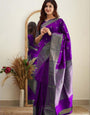 Ebullience Purple Soft Silk Saree With Nemesis Blouse Piece