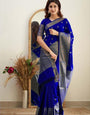 Ratatouille Royal Blue Soft Silk Saree With Admirable Blouse Piece