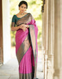 Groovy Pink Color Soft Silk Saree With Blouse Piece