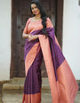 Dalliance Wine Color Soft Silk Saree With Blouse Piece