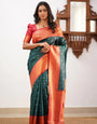 Beleaguer Green Soft Banarasi Silk Saree With Blouse Piece