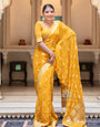 Amiable Yellow Soft Silk Saree With Most Evocative Blouse Piece