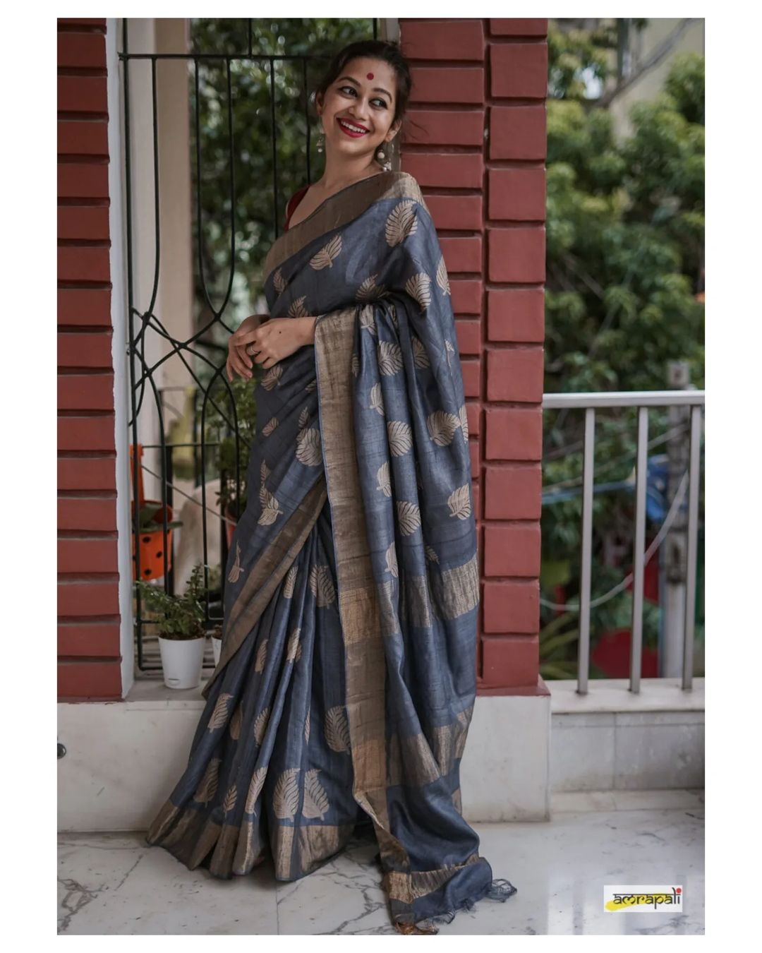 Girlish Grey Cotton Silk Saree With Ideal Blouse Piece