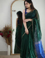 Radiant Green Cotton Silk Saree With Scintilla Blouse Piece