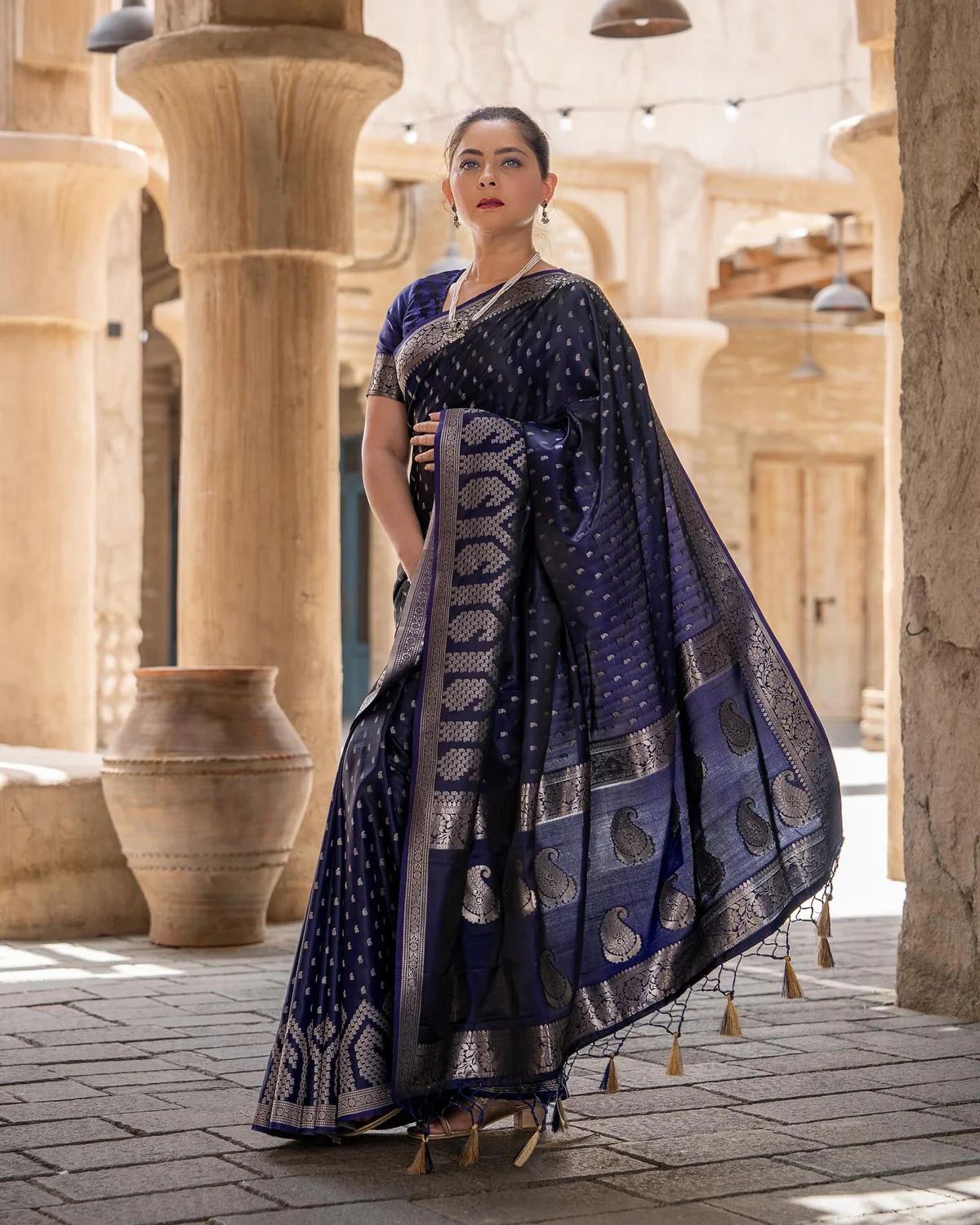 Moiety Blue Soft Silk Saree With Preferable Blouse Piece