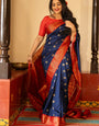 Admirable Blue Soft Silk Saree With Charming Blouse Piece