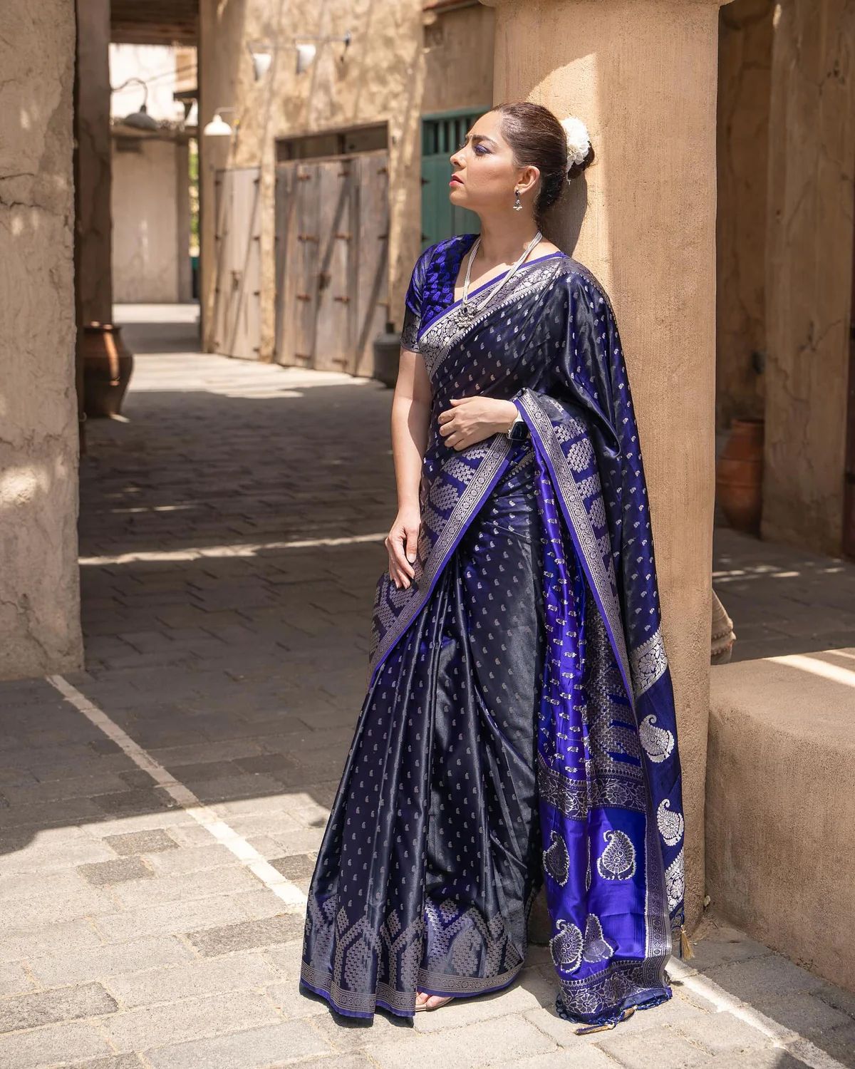 Moiety Blue Soft Silk Saree With Preferable Blouse Piece