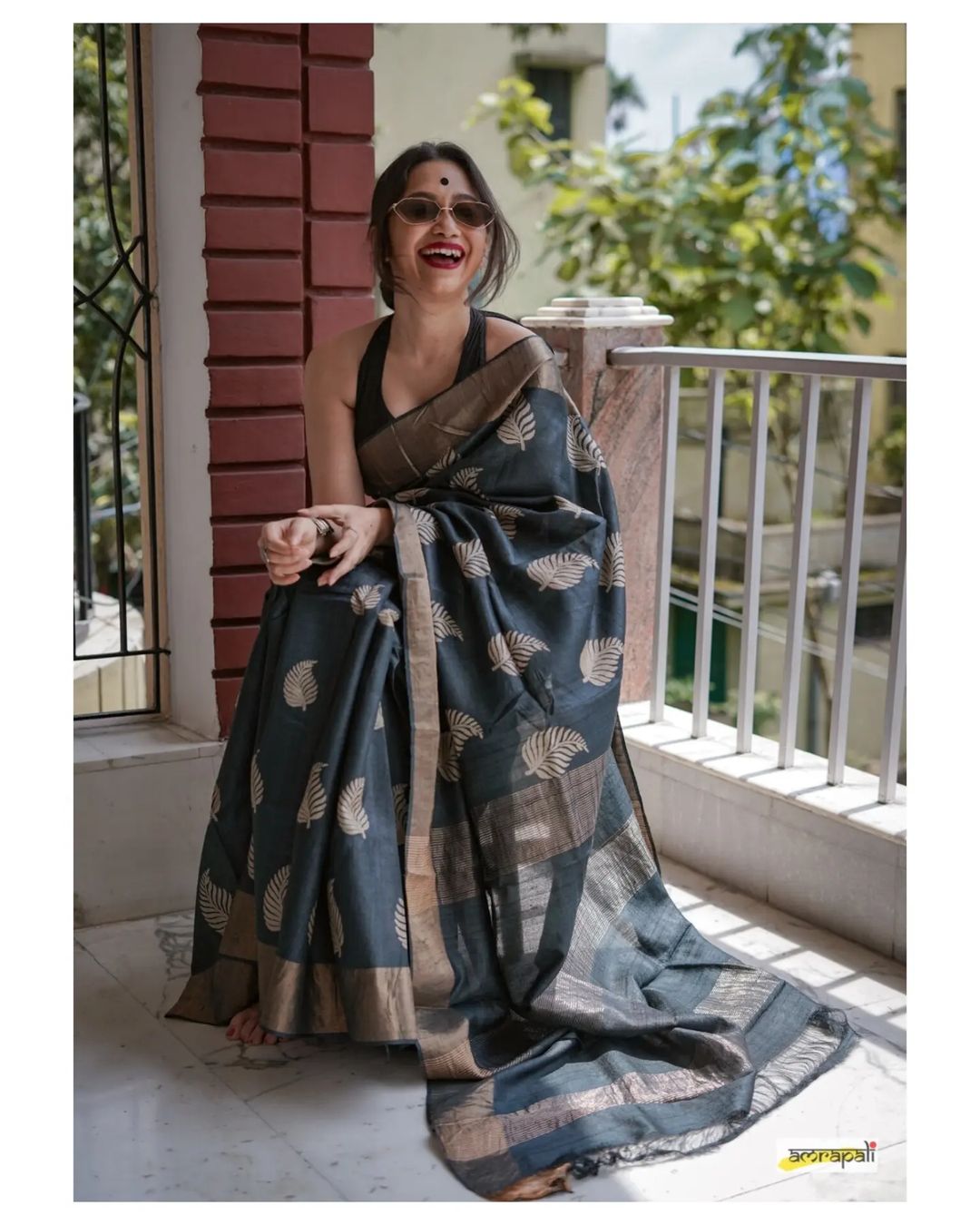 Capricious Black Cotton Silk Saree With Dalliance Blouse Piece