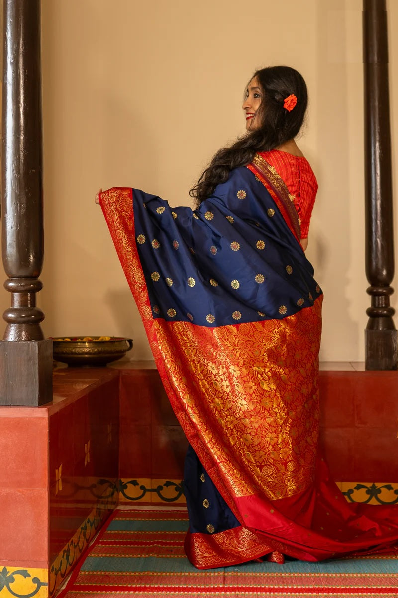 Admirable Blue Soft Silk Saree With Charming Blouse Piece