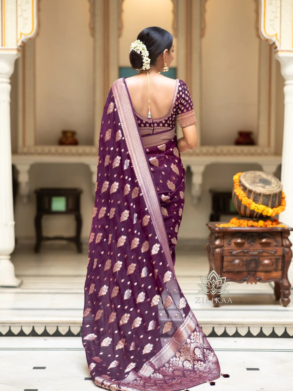 Smart Wine Soft Silk Saree With Most Vestigial Blouse Piece