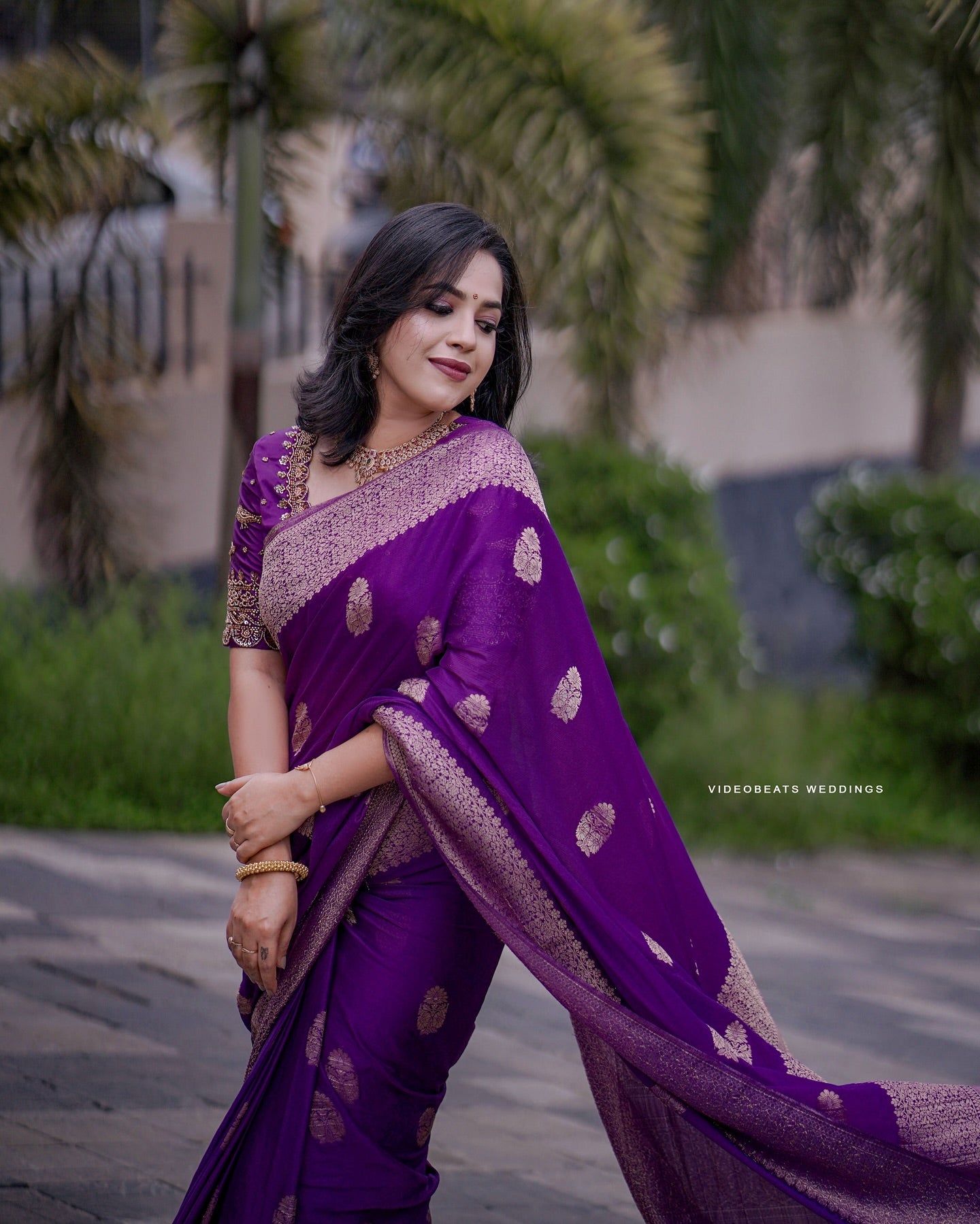 Staring Purple Soft Silk Saree With Invaluable Blouse Piece