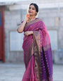 Eloquence Pink Cotton Silk Saree With Flaunt Blouse Piece