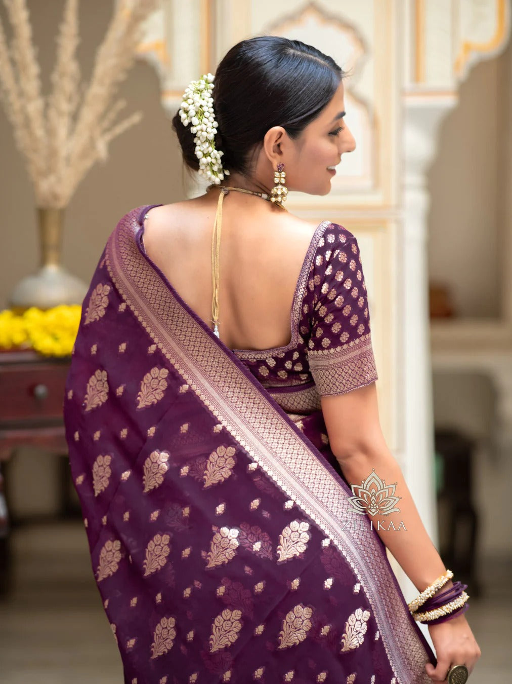 Smart Wine Soft Silk Saree With Most Vestigial Blouse Piece