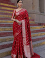 Angelic Red Color Soft Silk Saree With Blouse Piece