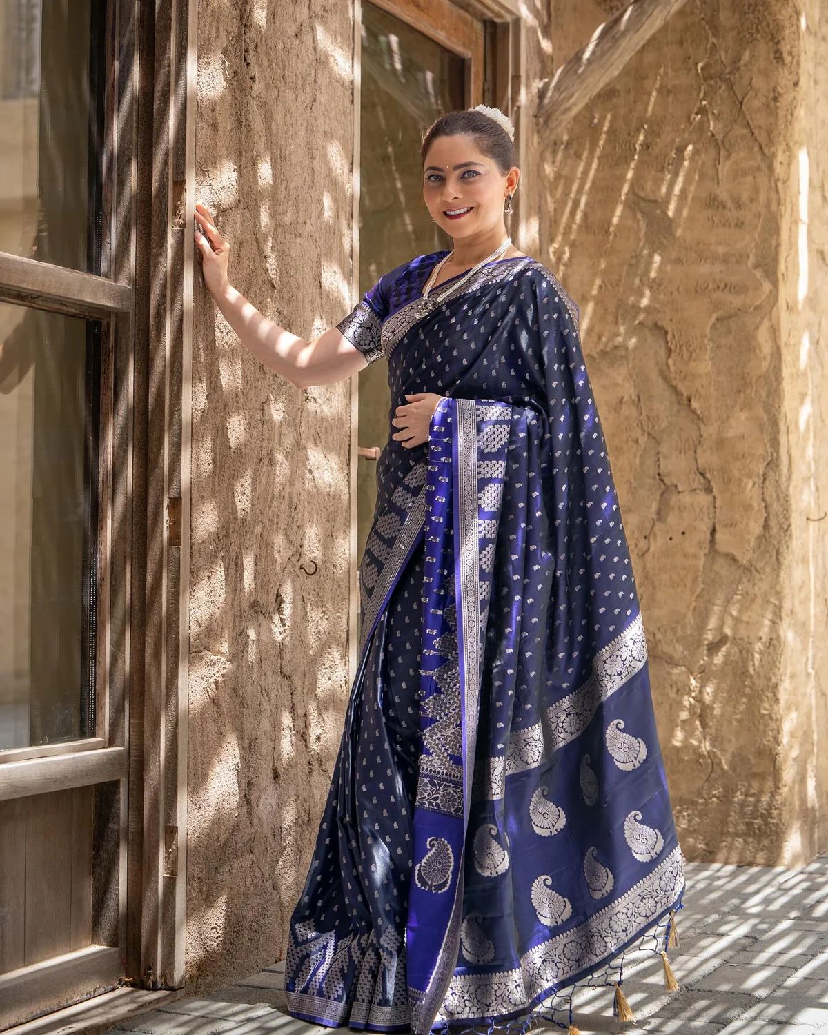 Moiety Blue Soft Silk Saree With Preferable Blouse Piece