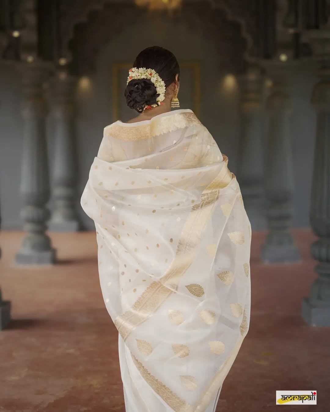 Ratatouille White Cotton Silk Saree With Traditional Blouse Piece