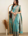 Fairytale Sea Green Soft Silk Saree With Dalliance Blouse Piece