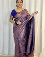 Bewitching Blue Soft Banarasi Silk Saree With Engrossing Blouse Piece
