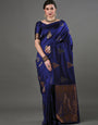 Hypnotic Royal Blue Soft Silk Saree With Ideal Blouse Piece