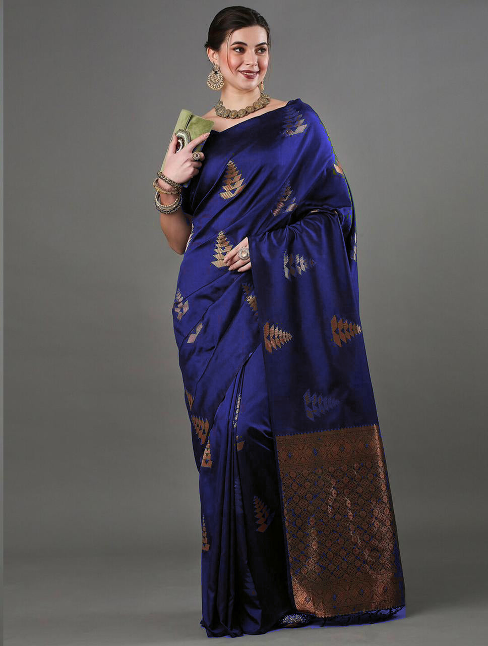 Hypnotic Royal Blue Soft Silk Saree With Ideal Blouse Piece