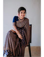 Surpassing  Navy Blue Soft Banarasi Silk Saree With Incredible Blouse Piece