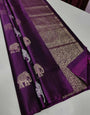 Glowing Wine Soft Silk Saree With Mellifluous Blouse Piece