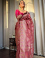 Adorable Peach Soft Silk Saree With Efflorescence Blouse Piece