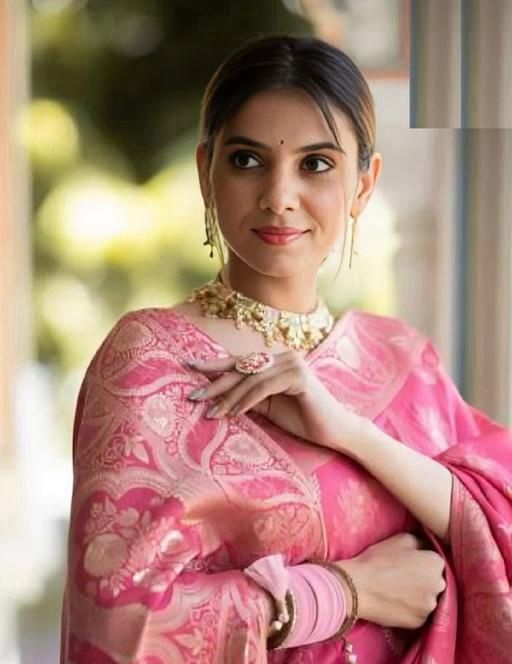 Supernal Pink Soft Silk Saree With Brood Blouse Piece