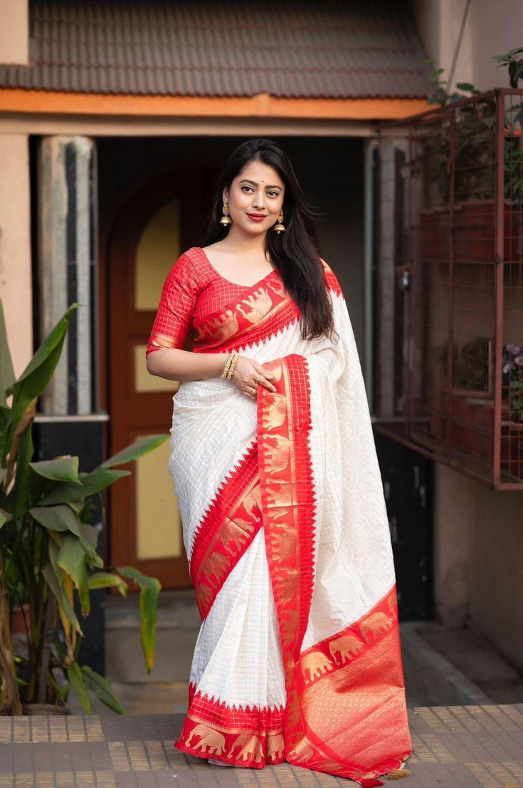 Staring Off White Soft Silk Saree With Prodigal Blouse Piece