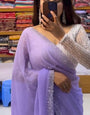 Dalliance Lavender Georgette Saree With Capricious Embroidery Blouse