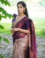 Enticing Grey Soft Banarasi Silk Saree With Blouse Piece