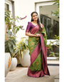 Attractive Parrot Green Soft Silk Saree With Charming Blouse Piece